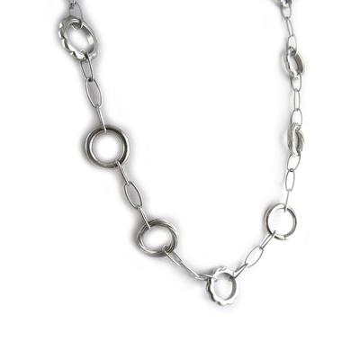 Altesse [L1919] - Silver 'Choreography' Steel Long Necklace (L1919)