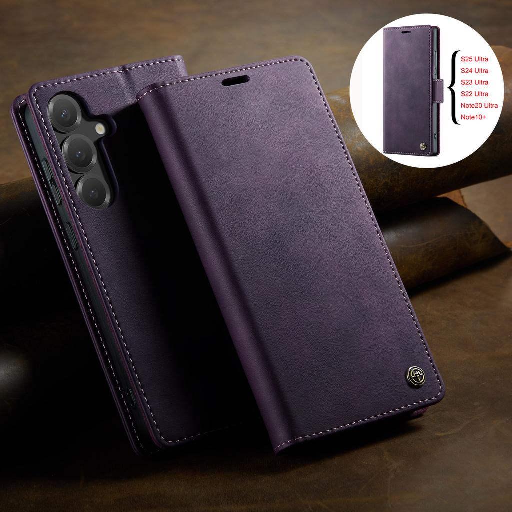 Premium Leather Case For Samsung Galaxy S25 S24 Plus S23 S22 S21 S20 Ultra FE Note20 Ultra S10 Magnetic Flip Wallet Card Cover