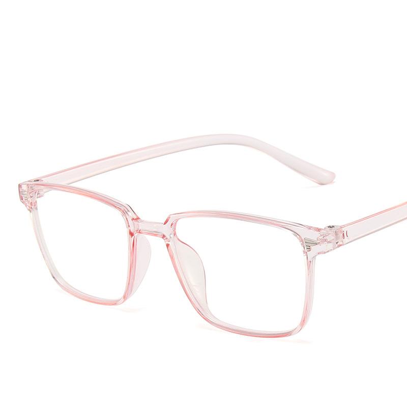 New Retro Glasses Frame Fashionable Eyeglasses Anti Blue Light Trendy Square Flat Mirror Women Man Spectacle Decorative Eyewear