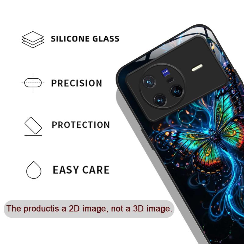 Luxury Colorful Butterflies Pattern Tempered Glass Phone Case for OPPO Reno 13F 12 11 10 Pro Plus Find X8 X3 Lite A94 A58 Cover