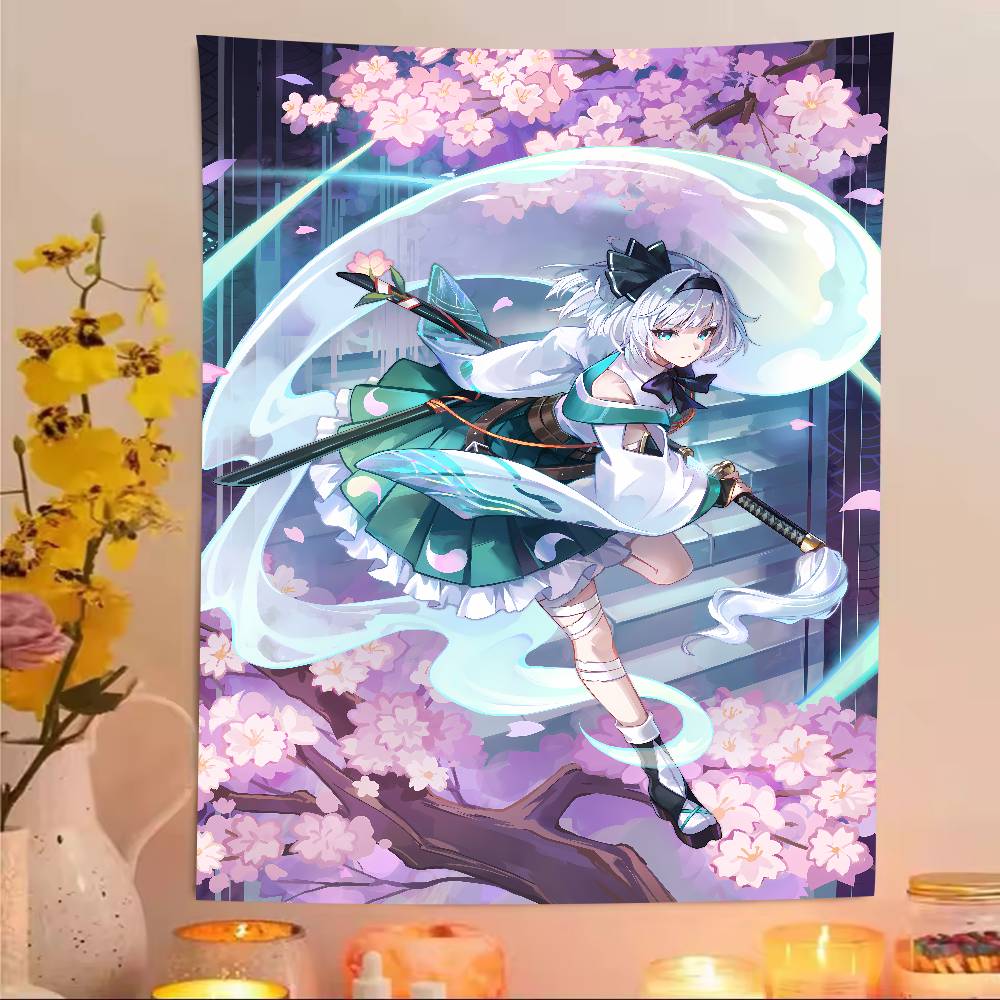 XXL Fashion Hot Popular Touhou Project Tapestry Anime Surrounding Bedroom Study Home TapestryRoom Dormitory Game Room Decoration