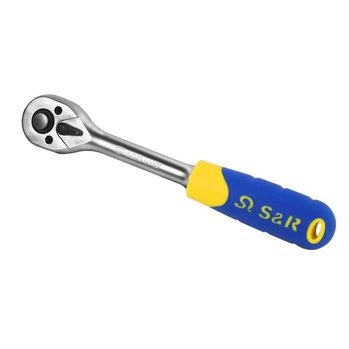 Cliquet réversible 3/8" - S&amp;R - 45 dents - CrV - poignée bimatière