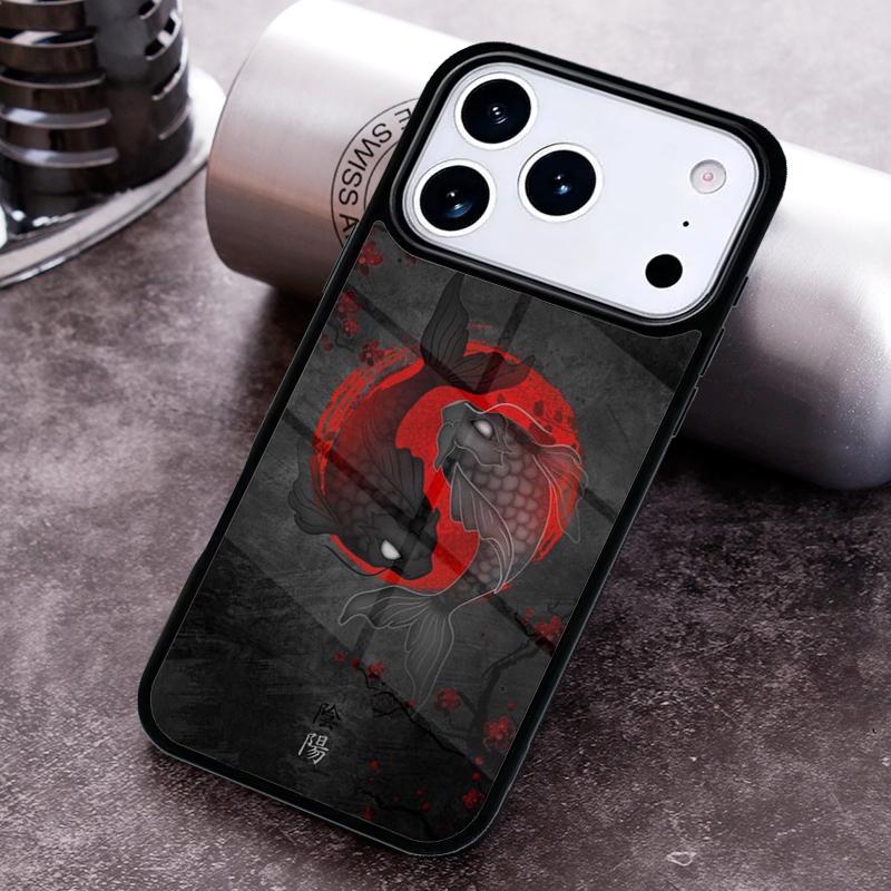 Japanese Koi Fish soft Phone Case for iPhone 17 16 15 Pro Max Air 14 13 12 11 Plus Shockproof Cover