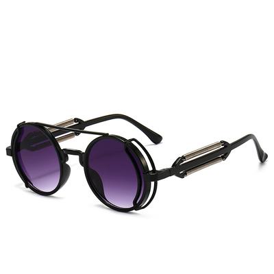 Ochelari de Soare Steampunk Clasici Design de Marcă de Lux Ochelari de Soare cu Rame Rotunde Decupate Ochelari de Soare de Înaltă Calitate pentru Bărbați cu Brațe cu Arc Dublu Ochelari de Soare UV400