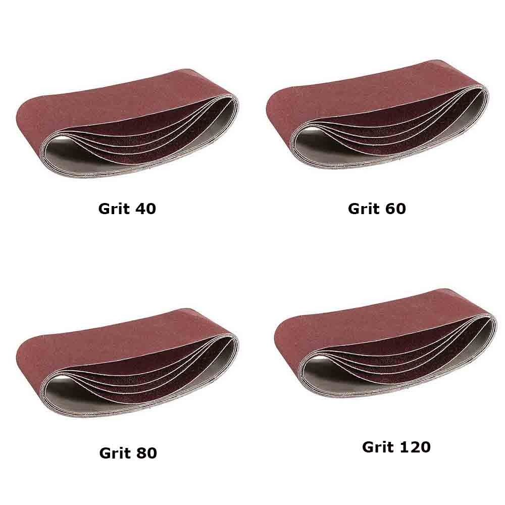 5PCS Hot Grinding Polishing Metalworking File Sander Belts Grit Paper Sandpaper Sanding Belts