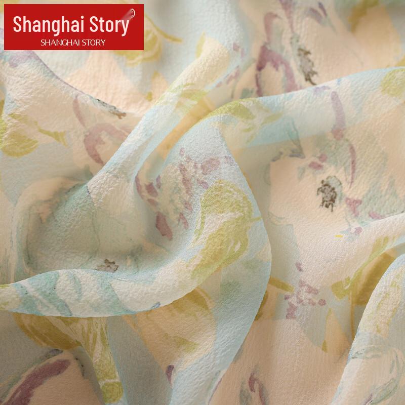 Shanghai Story Women's Printed Silk Square Scarf