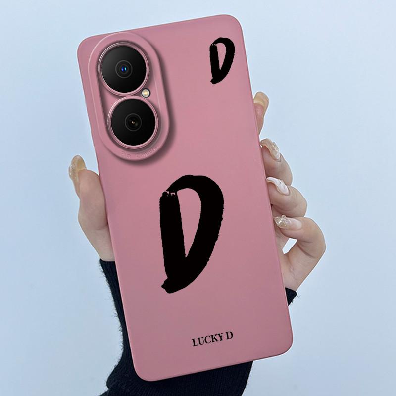 For Huawei Nova Y73 4G Lucky Initial Letter Phone Case For Huawei Nova Y73 NovaY73 4G Soft Silicone Back Cover Shockproof Bumper