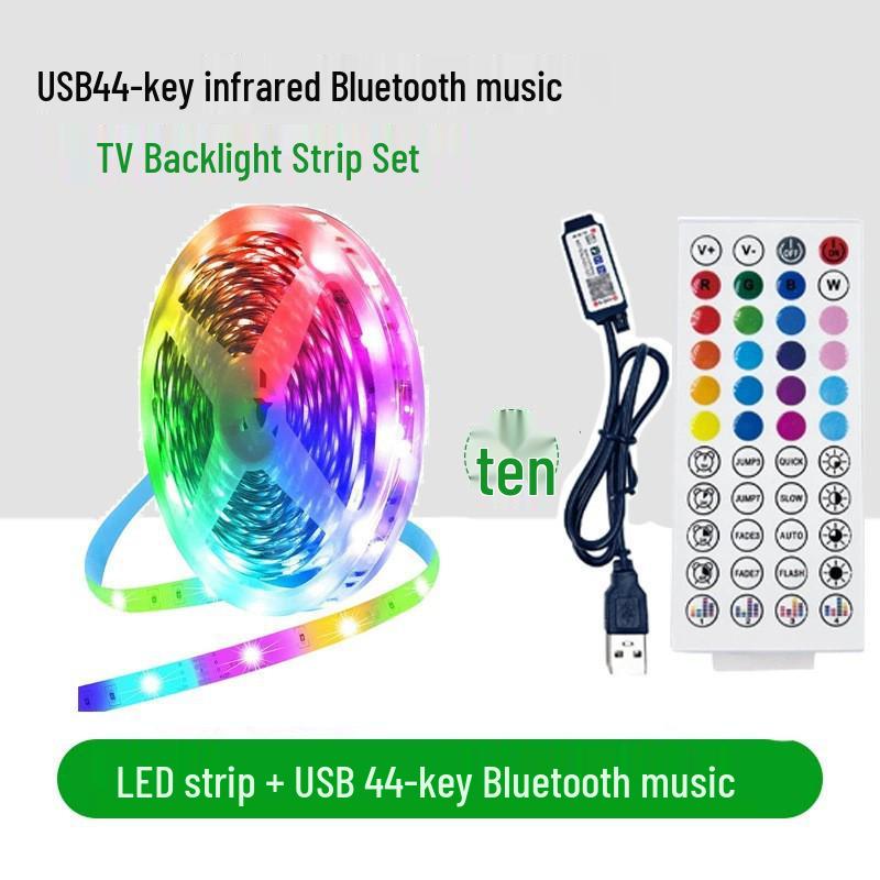 Pasek świetlny RGB Bluetooth - 5V USB, Siedem kolorów, Samoprzylepny, Idealny do podświetlenia telewizora i pokojów gamingowych.