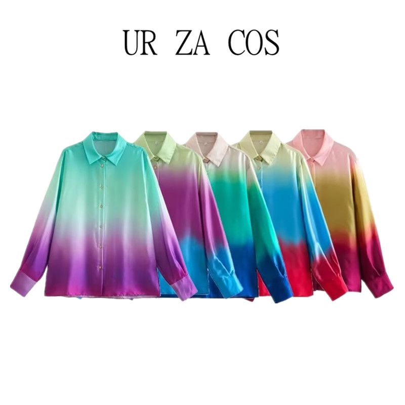 Fashion Style Spring New Arrival Fashion Women's Fashion Clothing Tie-Dyed Print Long Sleeves Lapel Shirt 2633352 330