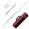 M MBAT 16 Closed Hole Flute C Key Flute with E Keys Suitable For Beginner Pro Horizontal Flute With Gloves Cleaning Cloth Parts