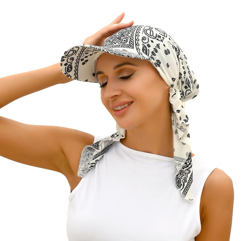 Trendige bedruckte muslimische Hijab-Kappen mit Schirm Damen Baseballkappe Kopfbedeckung Ramadan Damenmode Turban Haube