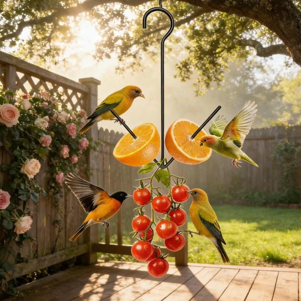 2 Fork Hummingbird Feeder Hanging Hook Fruit Holder Pet Food Storage Rack  Outdoor Use