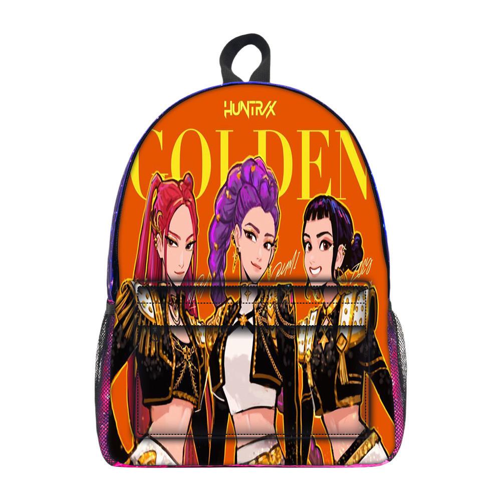 Kpop Demon Hunters Cartoon Pattern Oxford Cloth Student Backpack