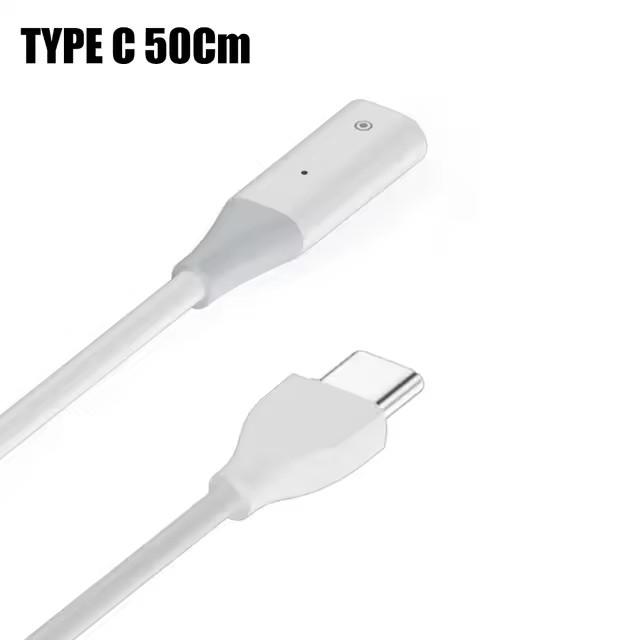 Stylus Charger Wire USB A/Type-C Charging Line Male To Female Extension with Indicator Light for Apple Pencil Generation 1