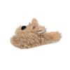Cute Versatile Puppy Cotton Slippers Female 2025 Winter Indoor Non-slip Warm Half Pack Soft-soled Fluffy Shoes Fluffy