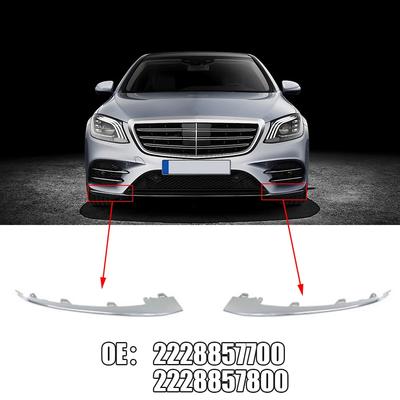 Pro Benz W222 S-Class Auto Přední Nárazník Chromovaná Lišta 2228857700 L 2228857800 R Prachotěsná Náhrada Stříbrná