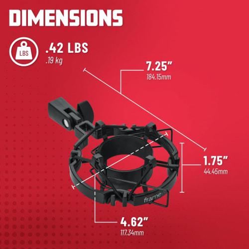 GATOR Frameworks Universal Shock Mount Microphone Holder for Condenser Microphones, 55-60mm Diameter (GMF-MIC-SM5560)