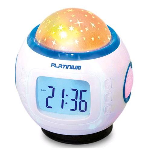 Night Sky Alarm Clock With Star Projector - Colorful Projection, Melodies, Sea Sound