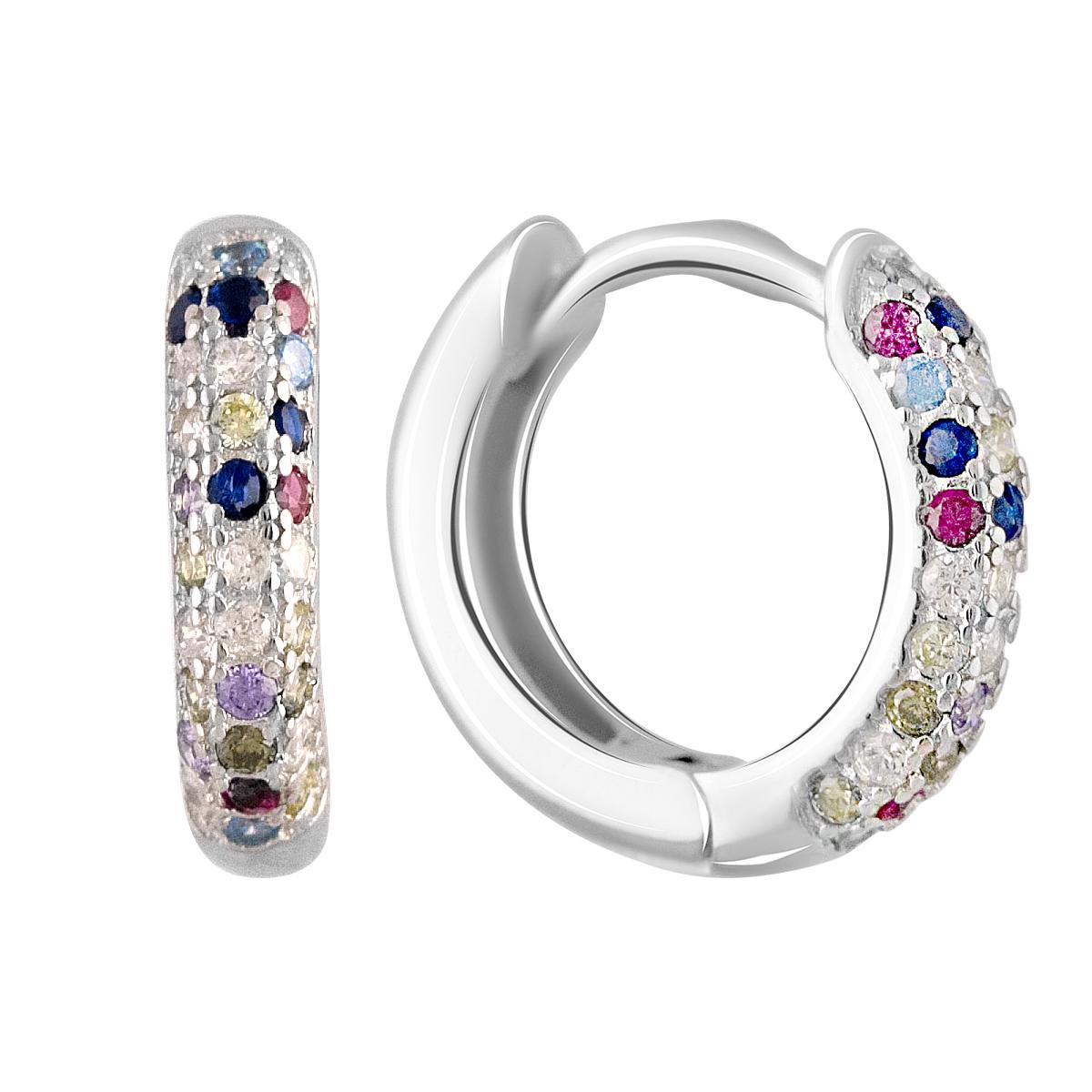 

Срібні сережки з фіанітами (2109716) білий