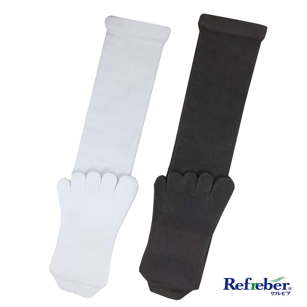 REFREBER Refrevia Compression Socks Set for Working Deodorizing Knee-High (White) - 6-Pair Women,