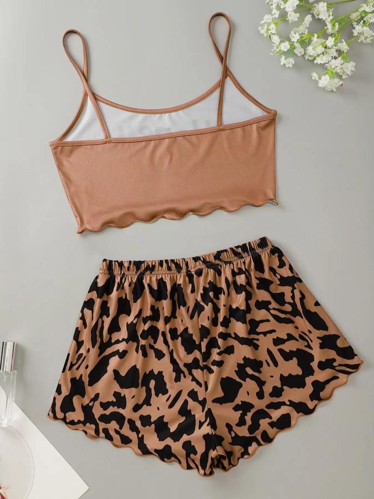 European and American Sleeveless Tank Top & Shorts Two-Piece Pajama Set for Women