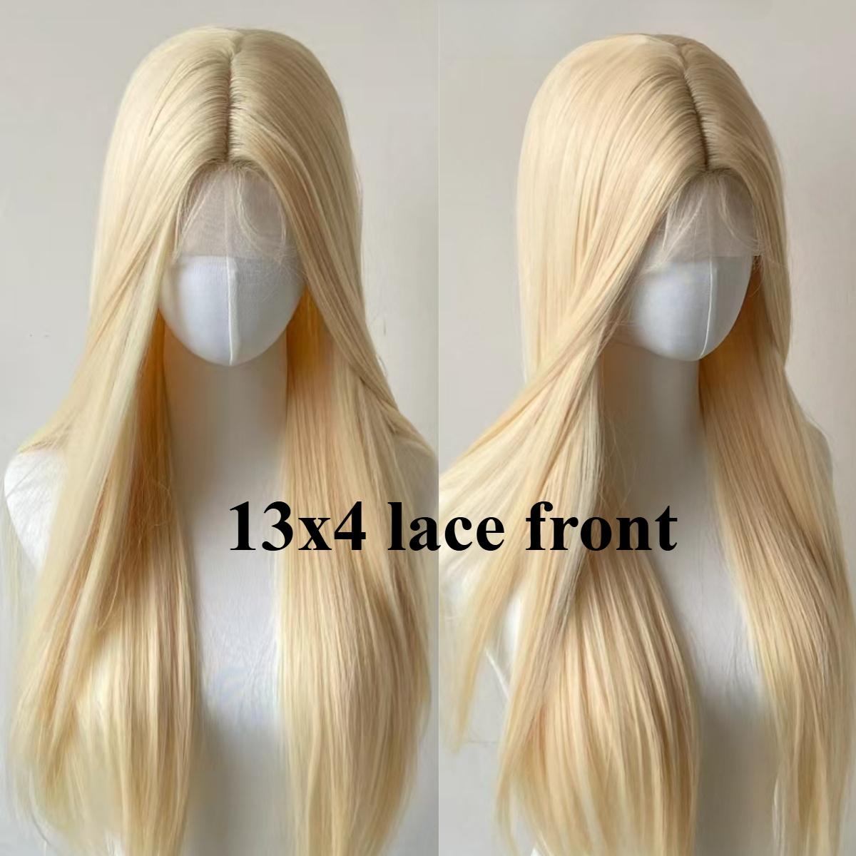 

Honey Brown Wig 13x4 Lace Front Wigs Long Straight Haiti Daily Use Wear and Go Front Lace Wig Glueless Synthetic Lace Wigs (as the picture,18inches)