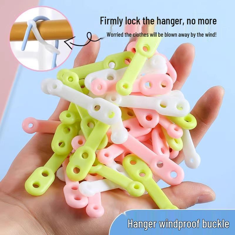 Windproof Silicone Clothes Hanger with Snap-On Clips & Anti-Drop Design