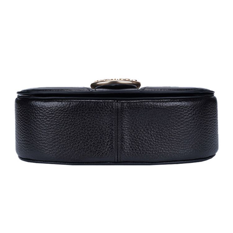 Coach Georgie 21 Carriage Buckle Detachable Shoulder Strap Leather Wine God Bag Underarm Saddle Bag Crossbody Small Women Bags Black C3241-IMBLK