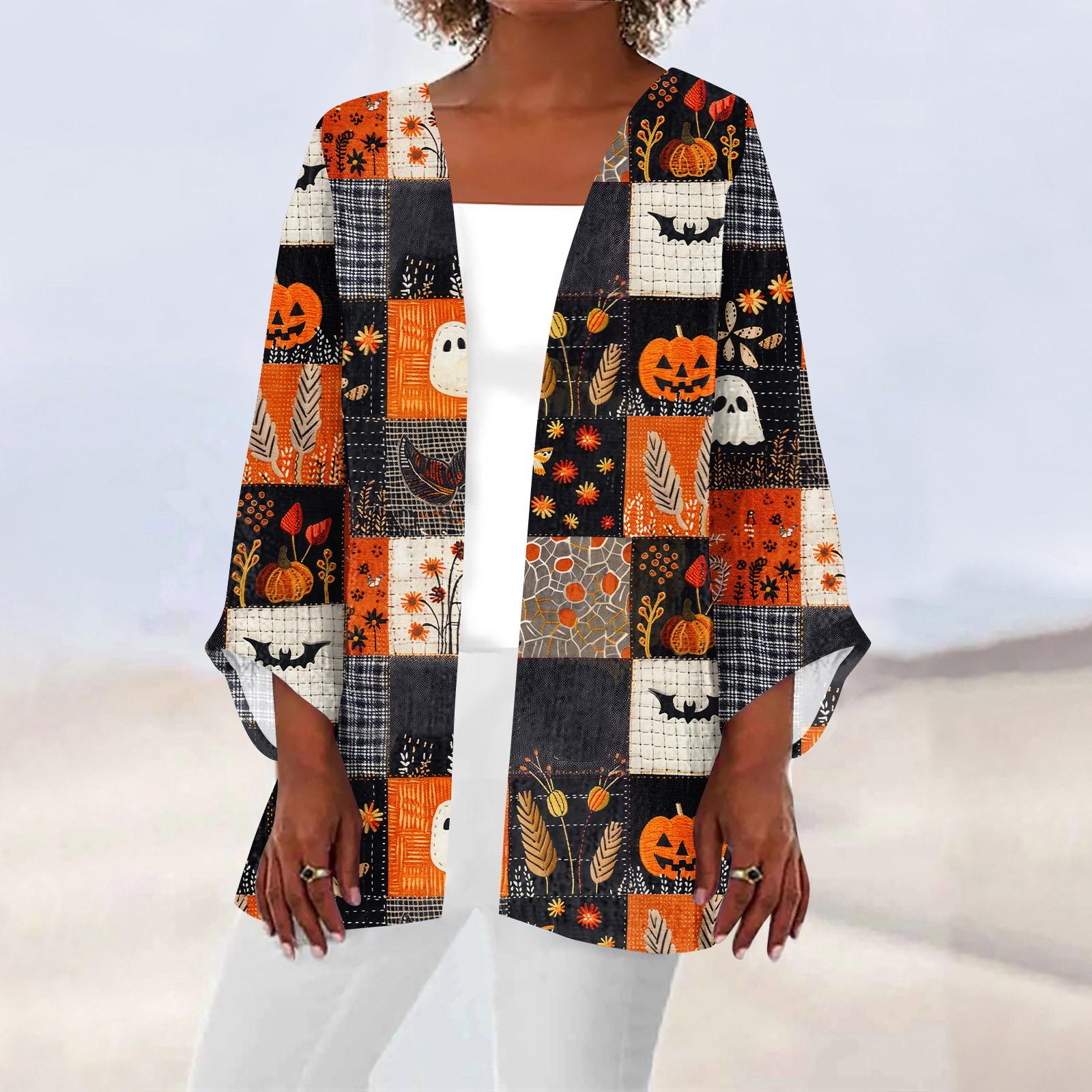 

Женская повседневная и модная легкая куртка средней длины с принтом на Хэллоуин XXXXXL