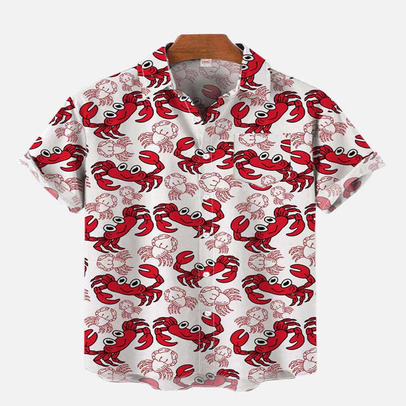 Men Mixed Fun Motif Loose Short Sleeve Shirts