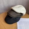 Color Solid Fashion Retro Leather Cap Women Autumn Spring Protection Sunlight