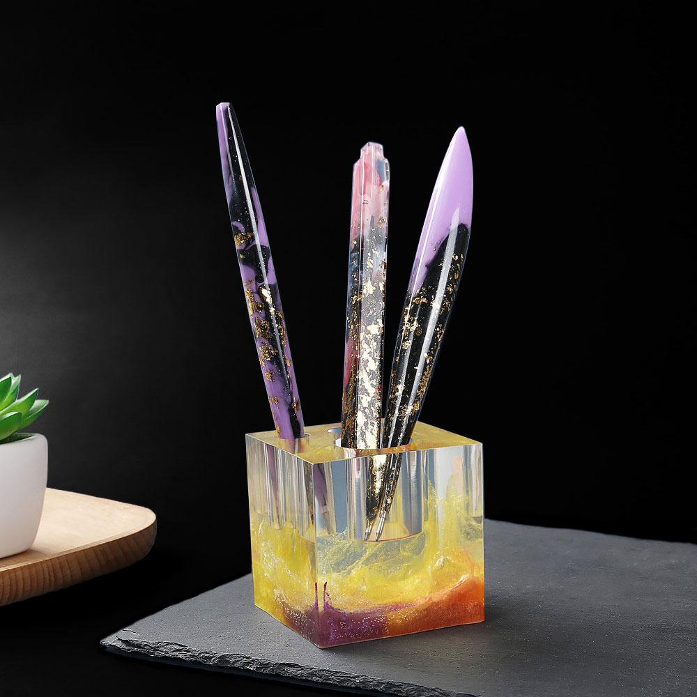 Silicone World DIY Ballpoint Pen Silicone Molds Crystal Drop Glue Resin Mold Pen Core Homemade Stationery Office Supplies Making
