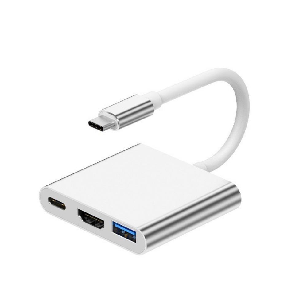 

Концентратор USB C 3 в 1 Type C на HDMI USB 3 0 PD Док-станция с быстрой зарядкой для ноутбука ПК 3-in-1 station-2