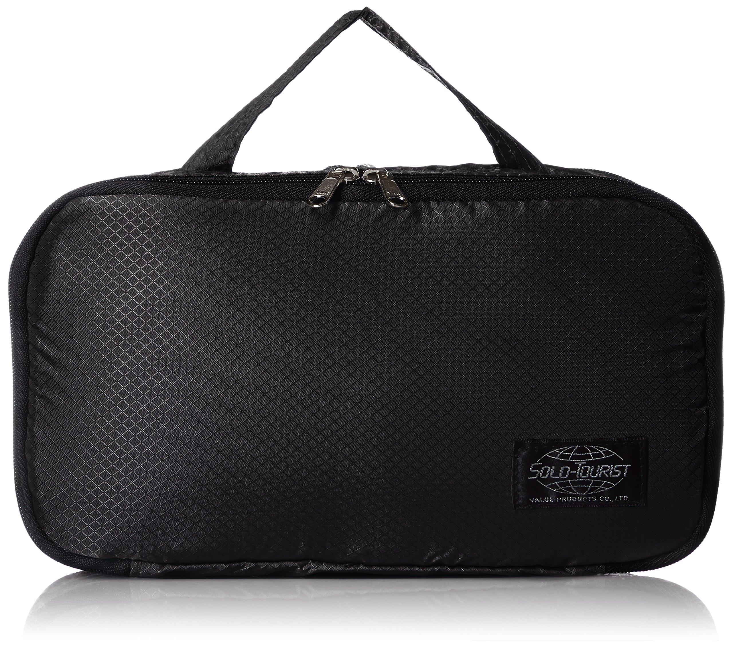 Toiletries 13 Black [Solo Tourist] Pouch, Travel/Business Trip, Water-Repellent Fabric, cm, 0.11 kg,
