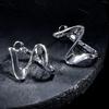 Silver Needle Niche Design Advanced Wave Metal Earrings Earrings Cold Wind Simple Personality Versatile Earrings