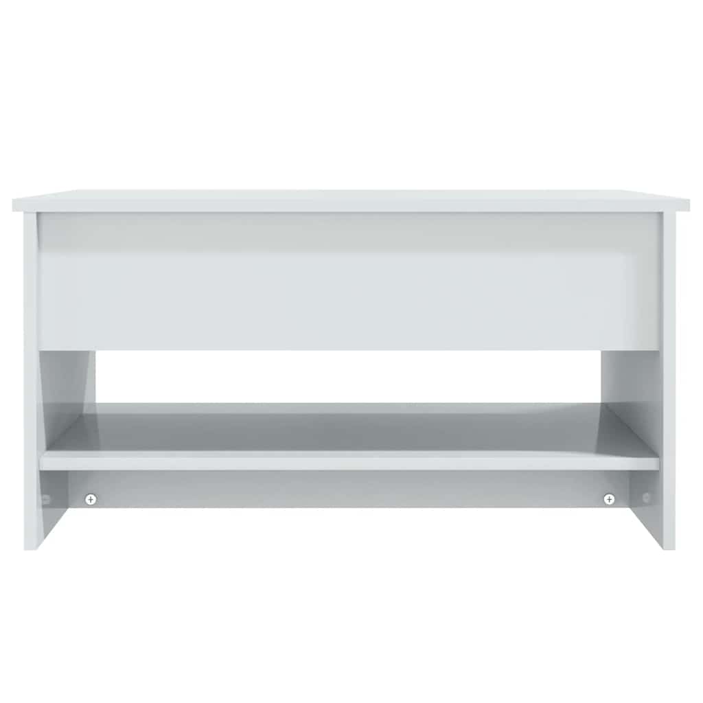 Glossy White Coffee Table 80 X 50 X 40 Cm Engineered Wood
