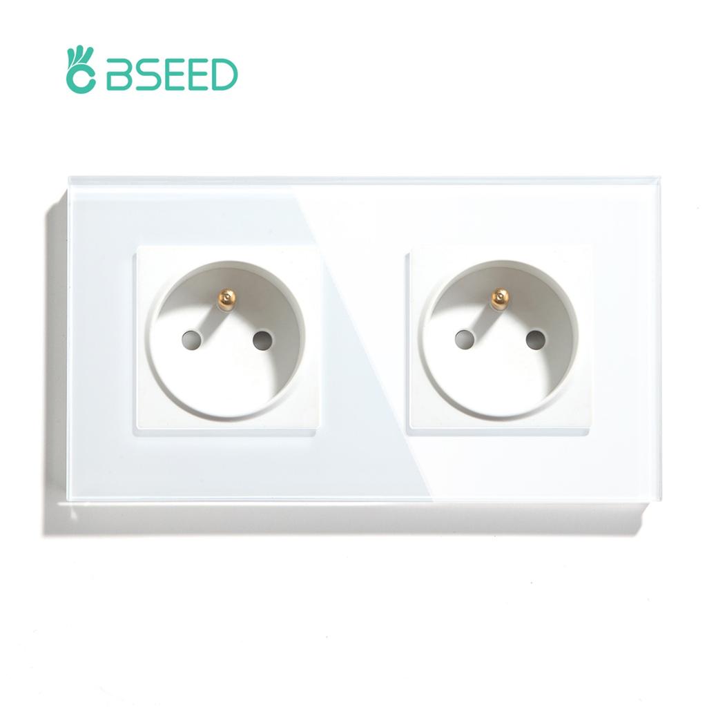 BSEED 1/2/3Gang Touch Light Switches 1/2/3Way Pass Through For Stair Plus French Standard Wall Sockets USB Type-c Charging Ports