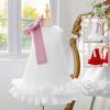 British-Style Summer Girls' Dress with Bowknot and Ruffle Hem