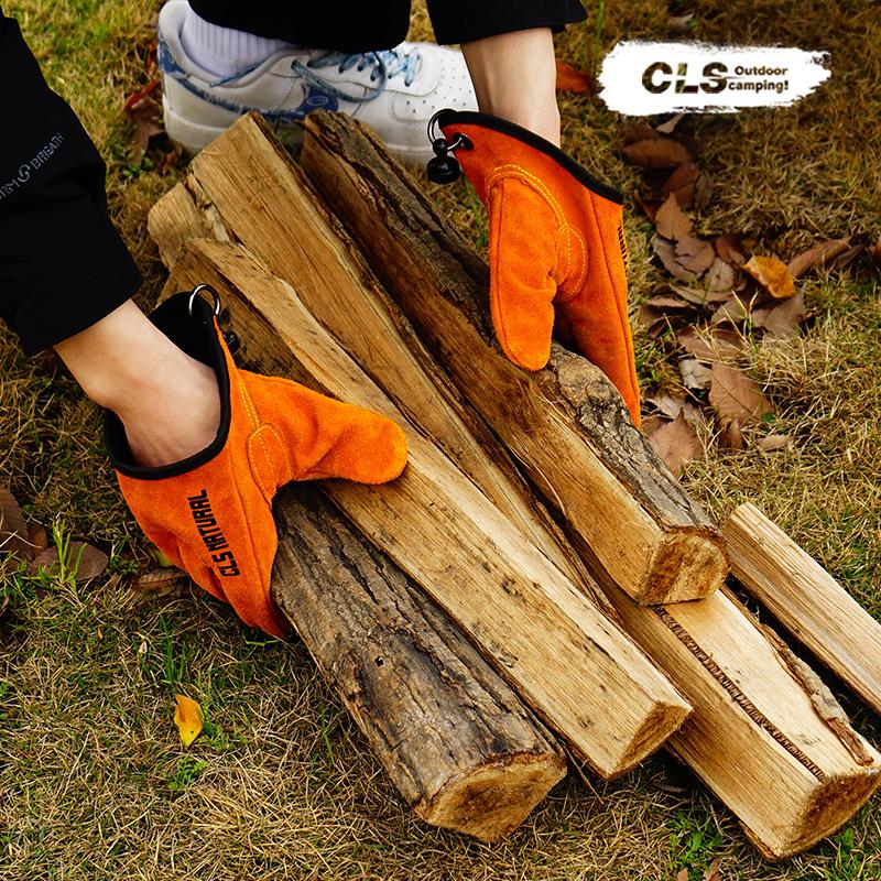 

Уличные перчатки из коровьей кожи первого слоя, защищающие от ожогов, высокотемпературные и огнестойкие, для кемпинга, барбекю, термоизоляционные, унисекс