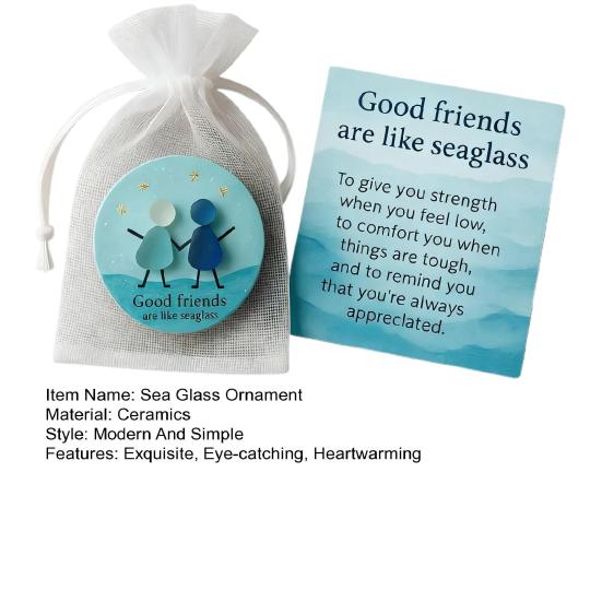 Good Friends Are Like Seaglass Keepsake Gift Sea Glass Art Pocket Hug Token