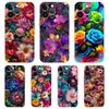 Colorful Flower Soft Transparent Phone Case Cover for iPhone 16 15 14 13 12 11 Pro Max XR 8 7 Plus XS Max Shockproof Shell Capas