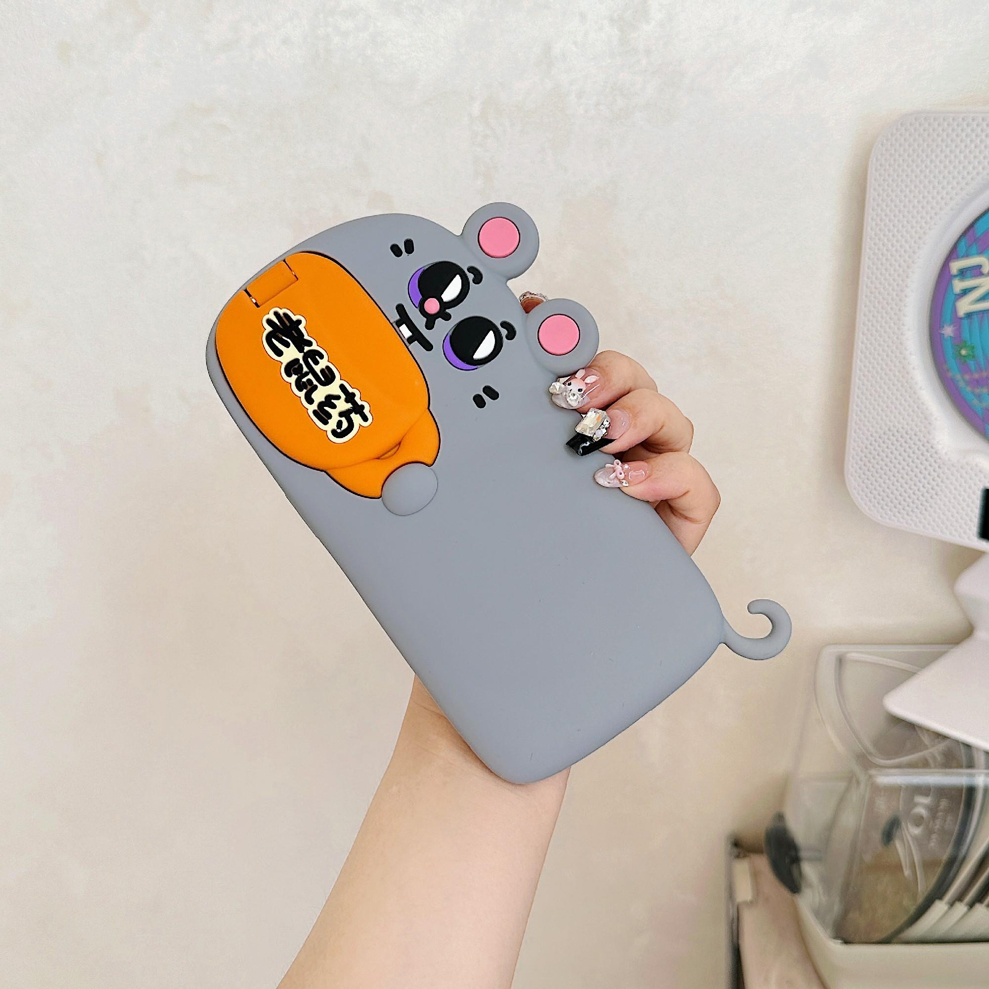 

Силиконовый чехол для iPhone 15 с милым дизайном крысы и крысиного яда, с защитой для объектива и подставкой, задняя крышка для телефона A