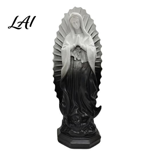 Artystyczna Ozdoba Stołowa Matka Boża z Guadalupe Statua Religijna Figurka Dziewicy Mary Rzeźba z Żywicy Egzotyczne Akcesoria do Domu Inspirująca