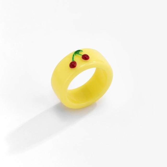 Latest Cartoon Frog Rings For Men Voguish Stylish Adorable Frog Resin Material Women 'S Rings Acrylic Animal Band Jewelry Couple RingsFashion Rings