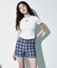 MAGOODGAN Minute 7933 Apron Check Indigo Shorts Hot Pants