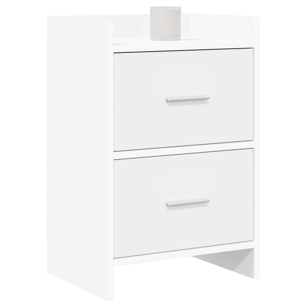 White Nightstand 40 x 30 x 60 cm Particleboard