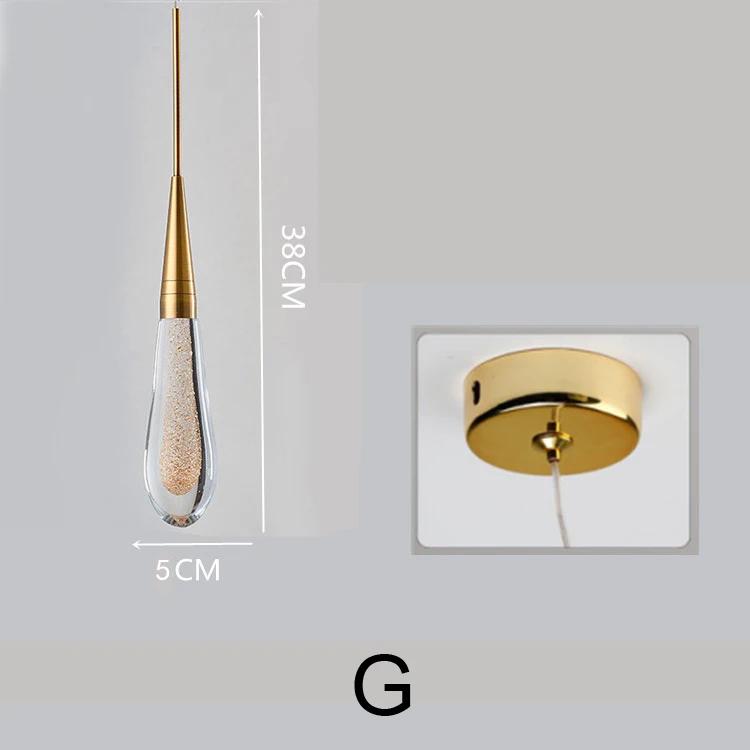 Modern Waterdrop Pendant Lamp Bedroom Bedside Living room Dining 2Style Base Room LED Lighting Kitchen Stairwell Hanging Light