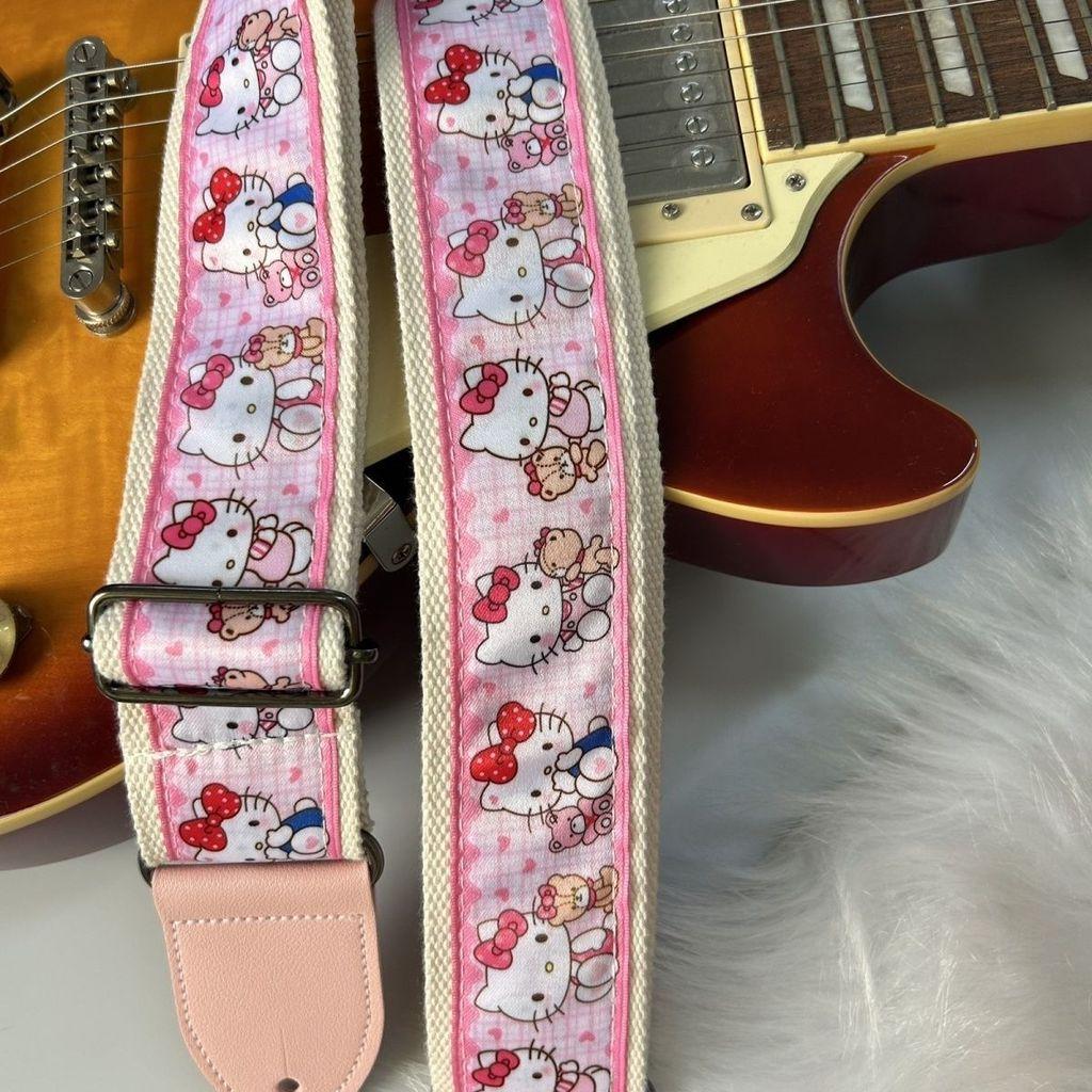 Hello Kitty Guitar Strap With Metal Buckle For Electric Acoustic Bass Ukulele Classical Instruments