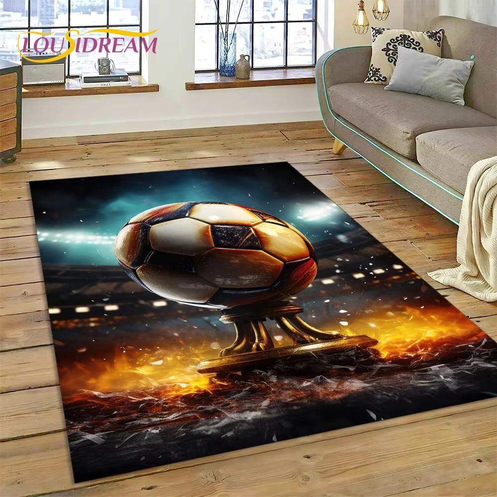 Soccer Football Field Rug Carpet for Living Room Bedroom Home Decor,Floor Mat Non-slip Decoration for Sofa Kitchen Doormat Gifts