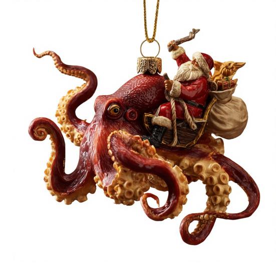 Chobotnice vánoční ozdoba akrylová hlubokomořské zvíře ozdoba na vánoční stromek